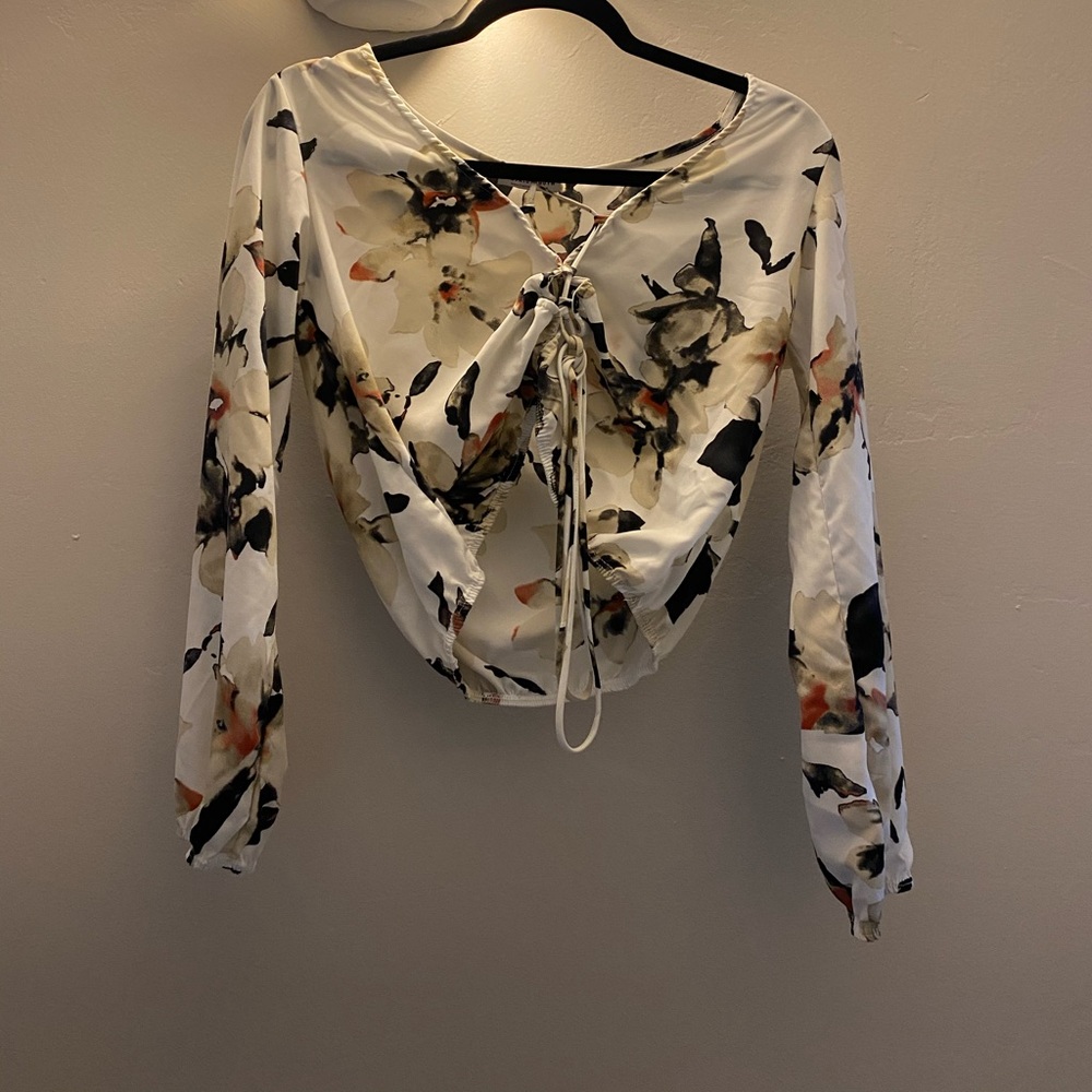 Floral silk top